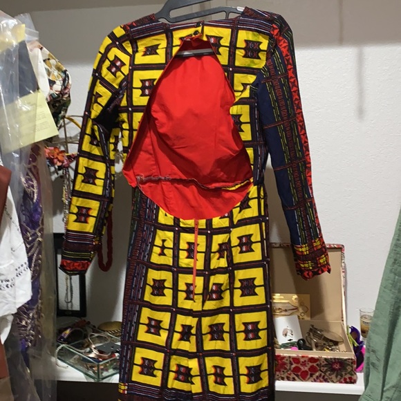 Handmade African Printed Midi Dress - Picture 4 of 5